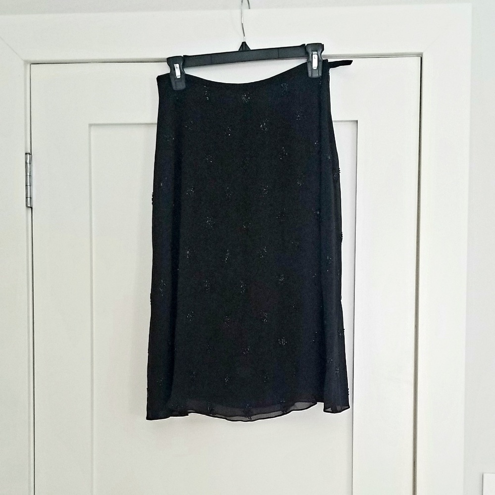 Silk Chiffon Silk With Sprinkled Beading